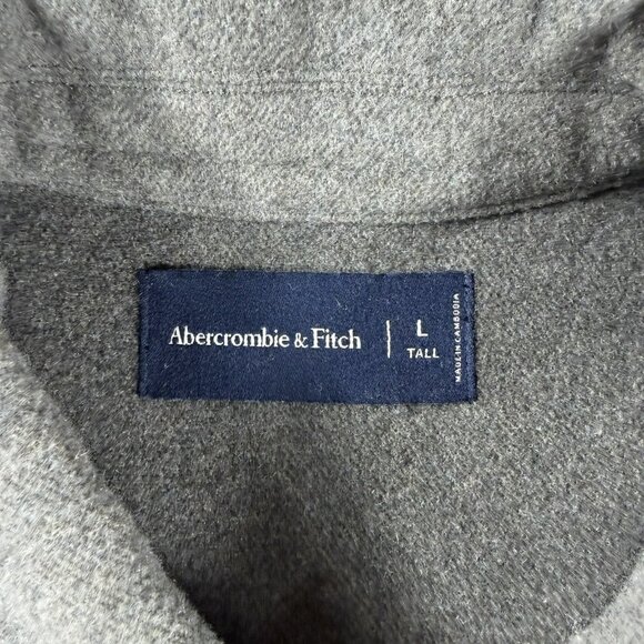 Abercrombie & Fitch Wool Blend Button Jacket Heather Gray Men's Size LT - Picture 3 of 7